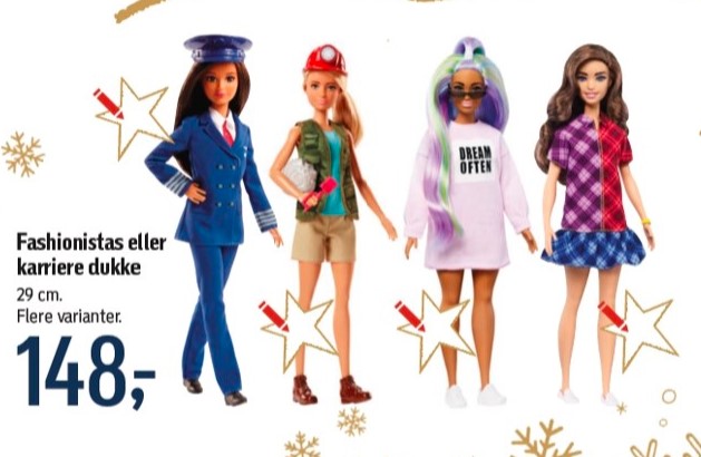 Diverse barbiedukker, set i føtex